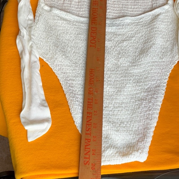 NWOT Free People Cream Beach Low Back Bodysuit with Tie Back Size M - Picture 9 of 16